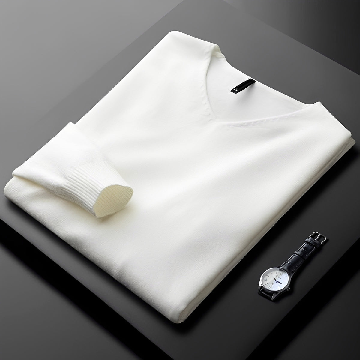 Men's V-Neck Sweater - Classic Fit, Versatile Style