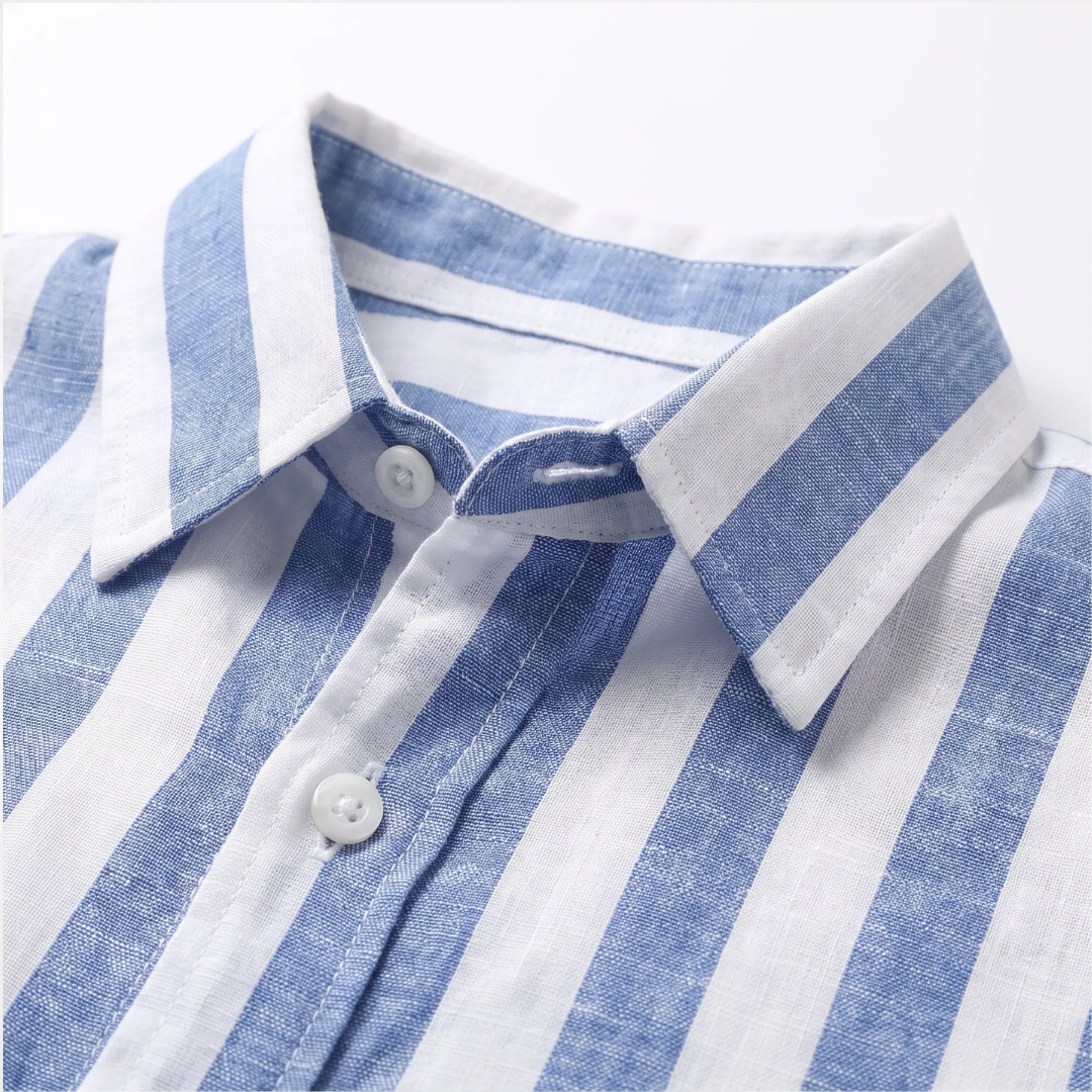 Men's Vertical-Stripe Long-Sleeve Button-Down Shirt, Relaxed Fit, Spread Collar