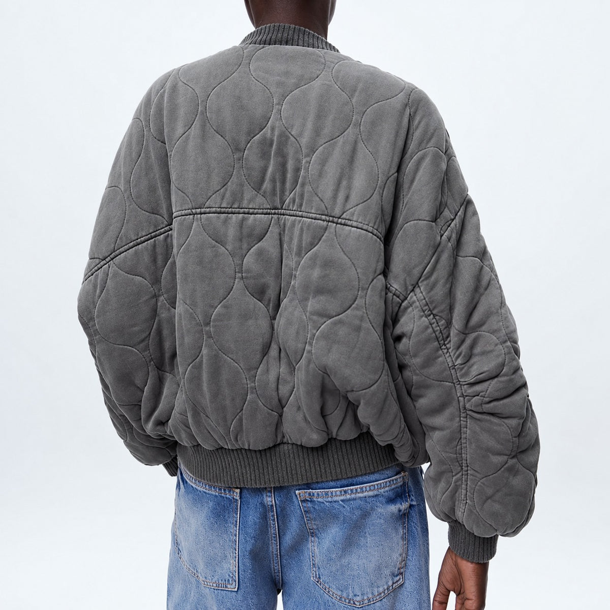 Quilted Jacket for Women - Oversized Fit with Snap Closure and Pockets