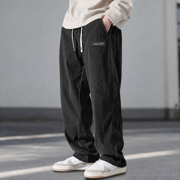 Stylish Pants for Men - Relaxed Fit with Drawstring Waist and Side Pockets