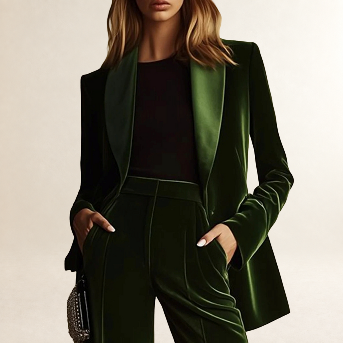 Suit Sets Women Blazer and Flared Pants - Loose Fit Retro Style