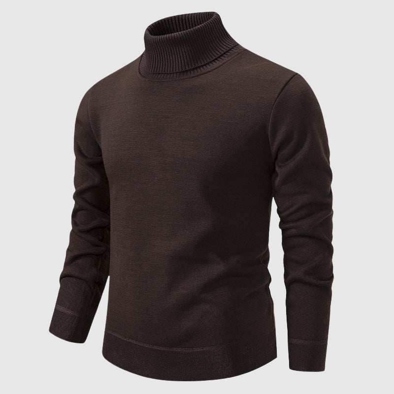 Turtleneck Sweater for Men with Elegant Design and Ribbed Collar - Regular Fit