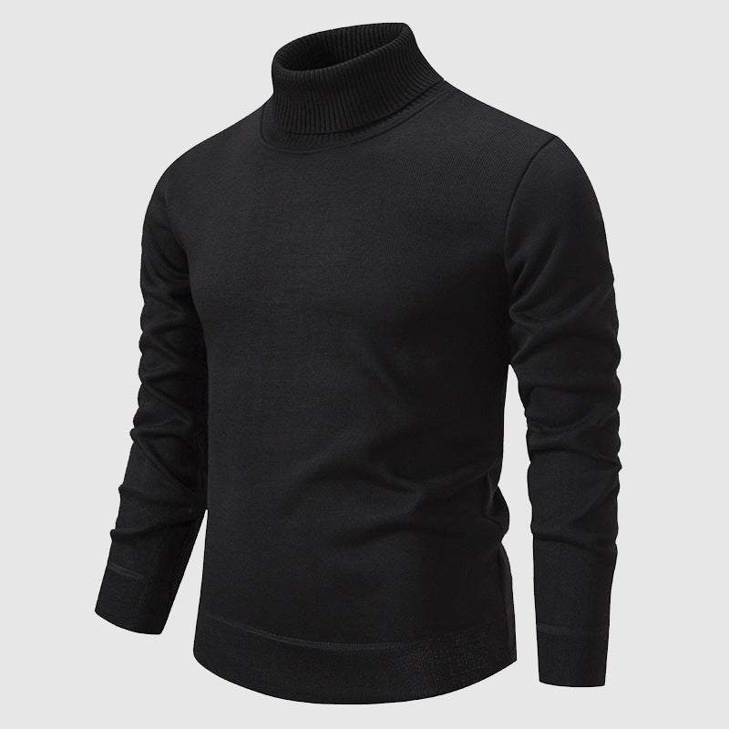 Turtleneck Sweater for Men with Elegant Design and Ribbed Collar - Regular Fit