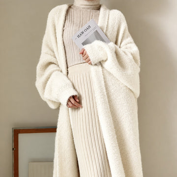 Women's Long Cardigan - Oversized Fit with Open Front Design
