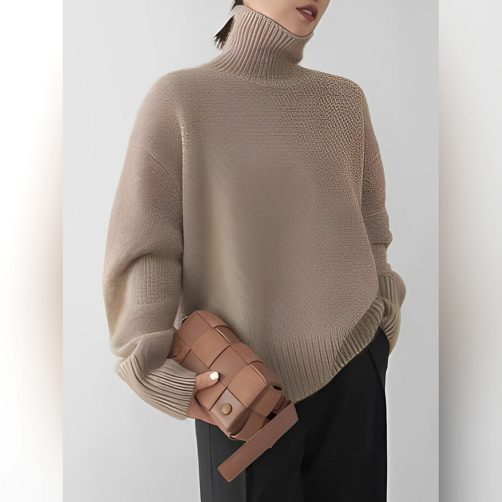 Yvette – Sweater Featuring a High Collar for Women
