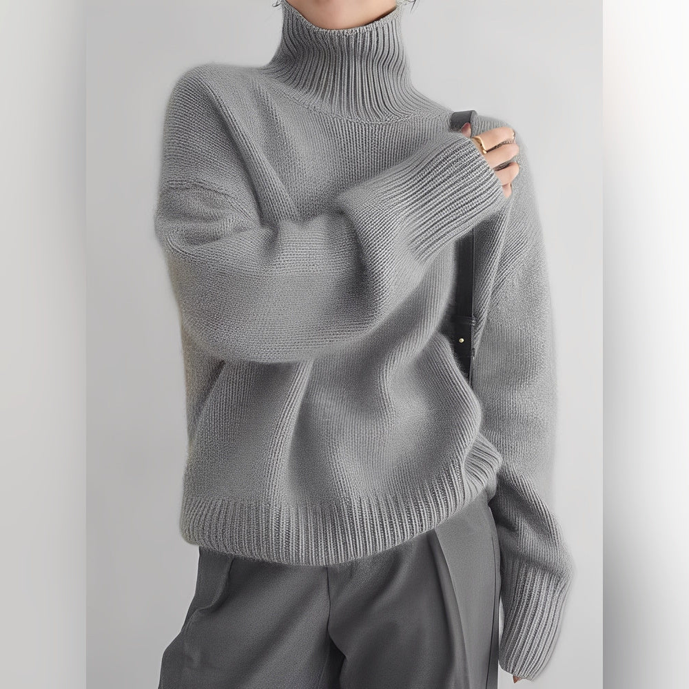 Yvette – Sweater Featuring a High Collar for Women