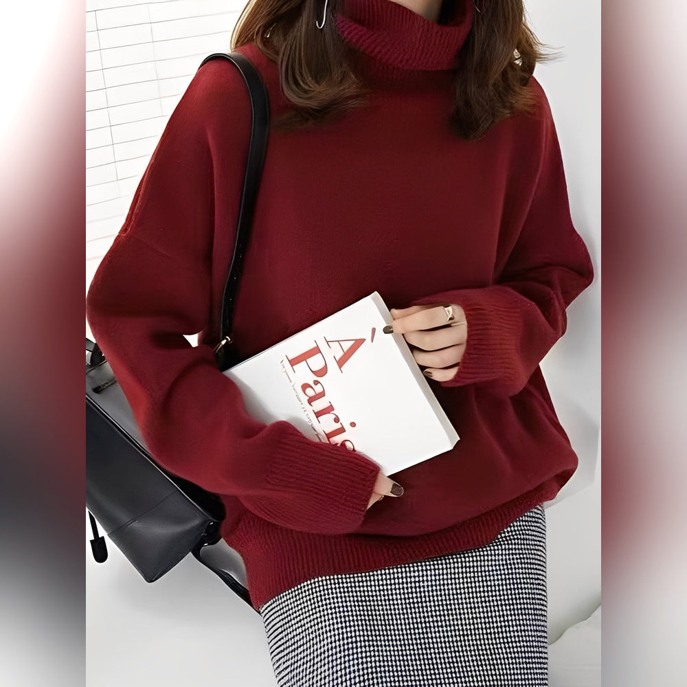 Yvette – Sweater Featuring a High Collar for Women