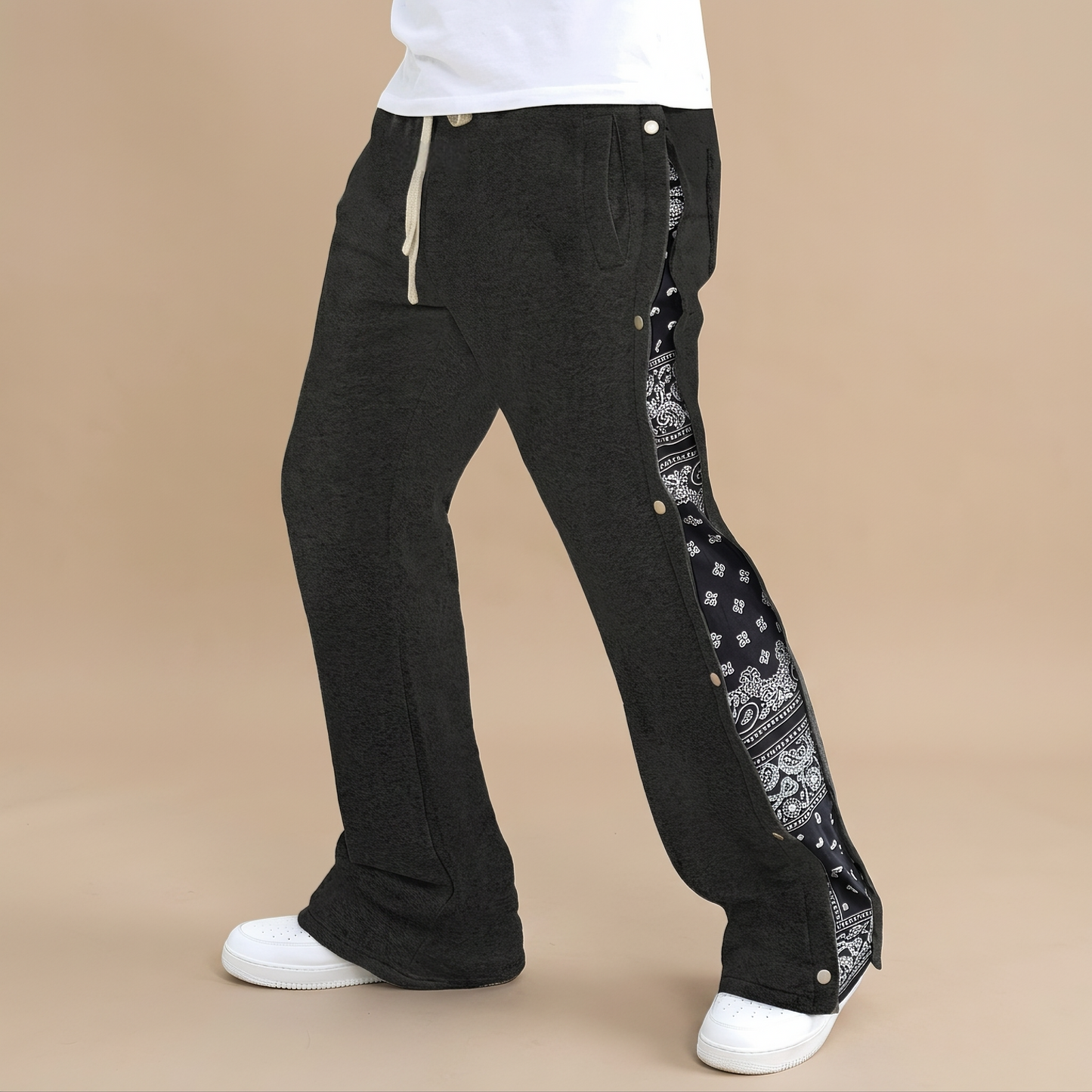 Reuben - Trendy Splicing Loose Sweatpants
