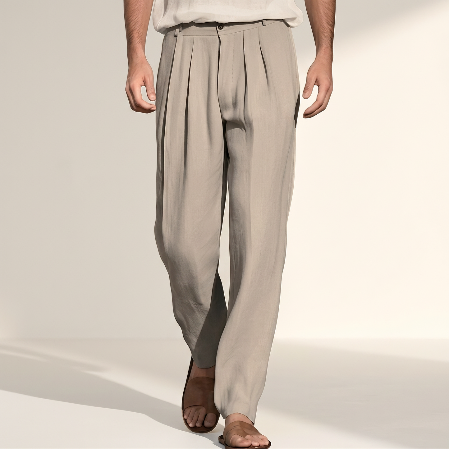 Randall - Casual Pleated Wide-Leg Trousers