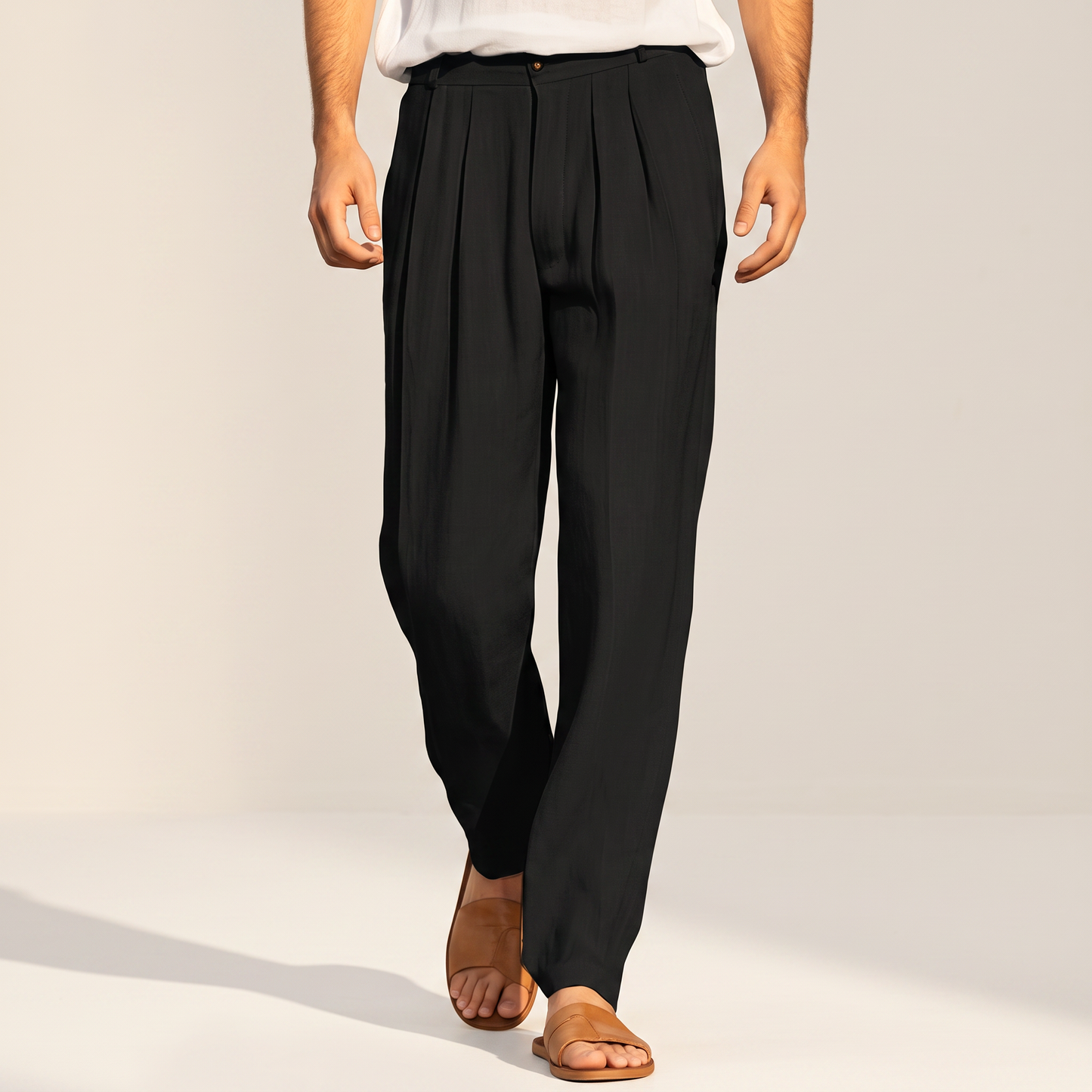 Randall - Casual Pleated Wide-Leg Trousers