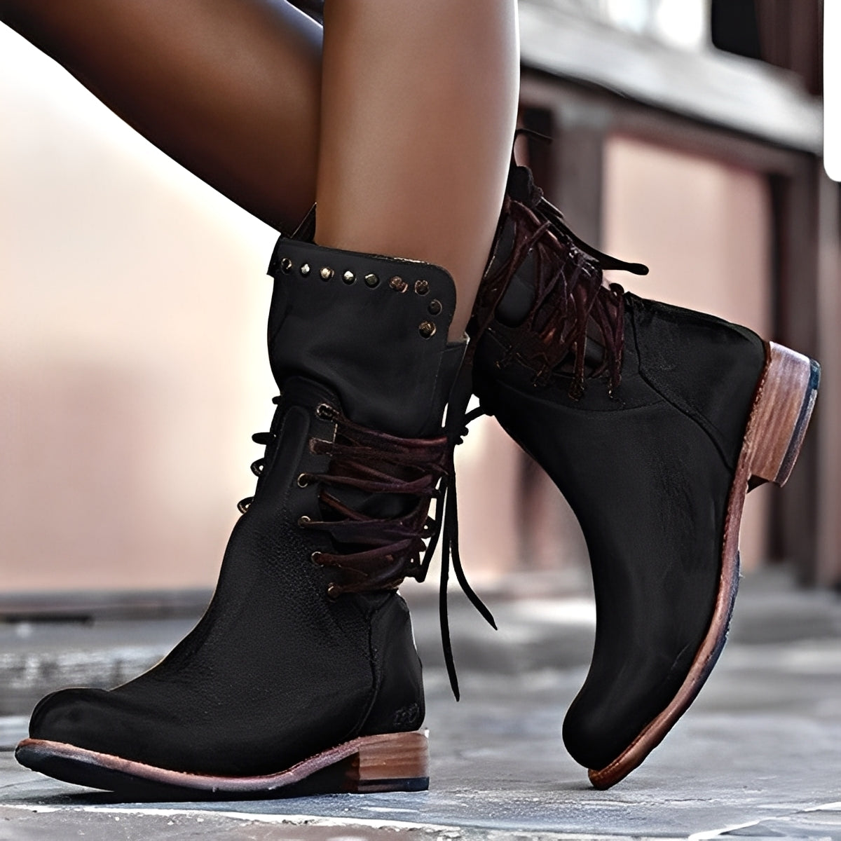 Lenora - Classic low-heeled boots for women