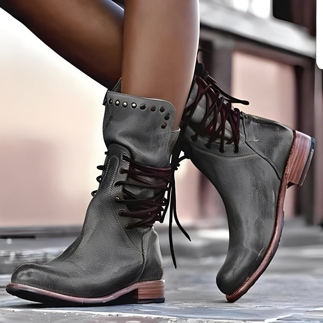 Lenora - Classic low-heeled boots for women