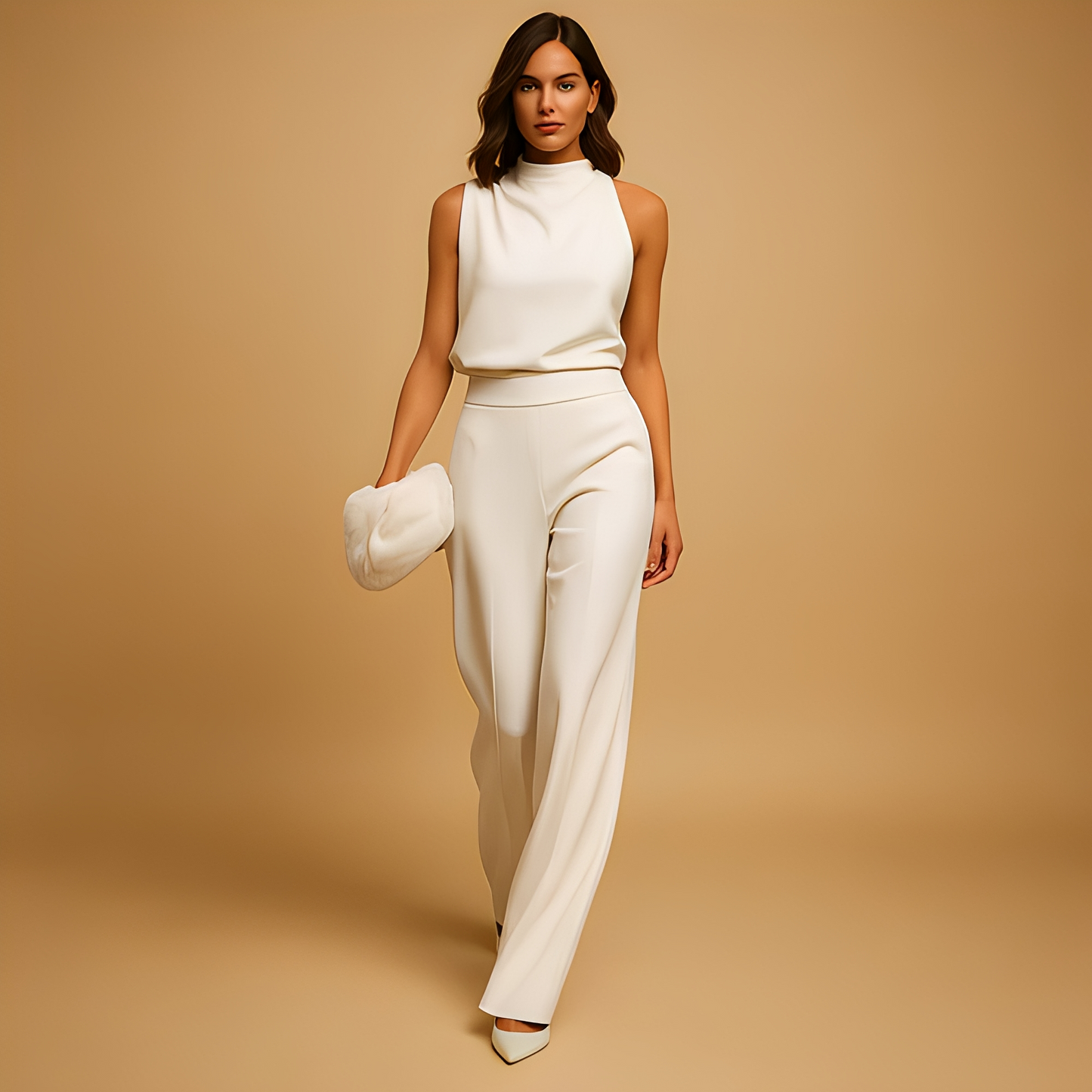 Almerra - Sleeveless jumpsuit with wide legs for women