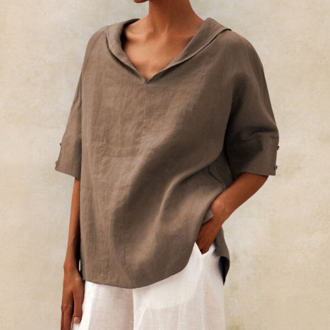Lena – Casual Blouse with V-Neck for Women