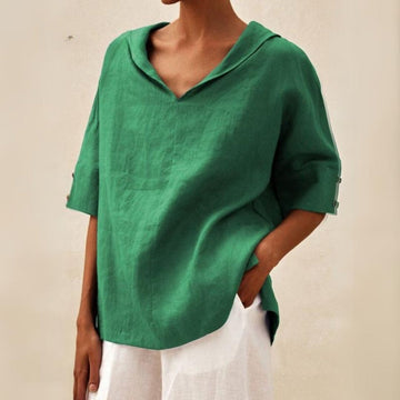 Lena – Casual Blouse with V-Neck for Women