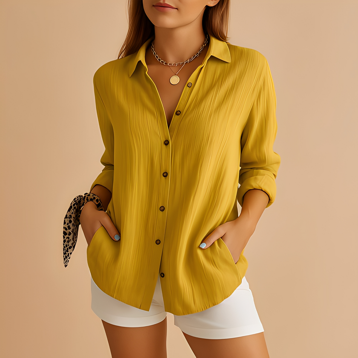 Aldina - Casual long-sleeve blouse for women