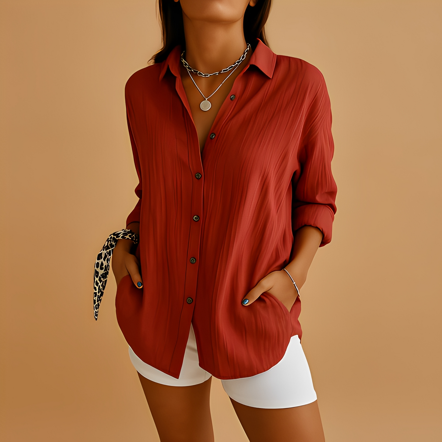 Aldina - Casual long-sleeve blouse for women