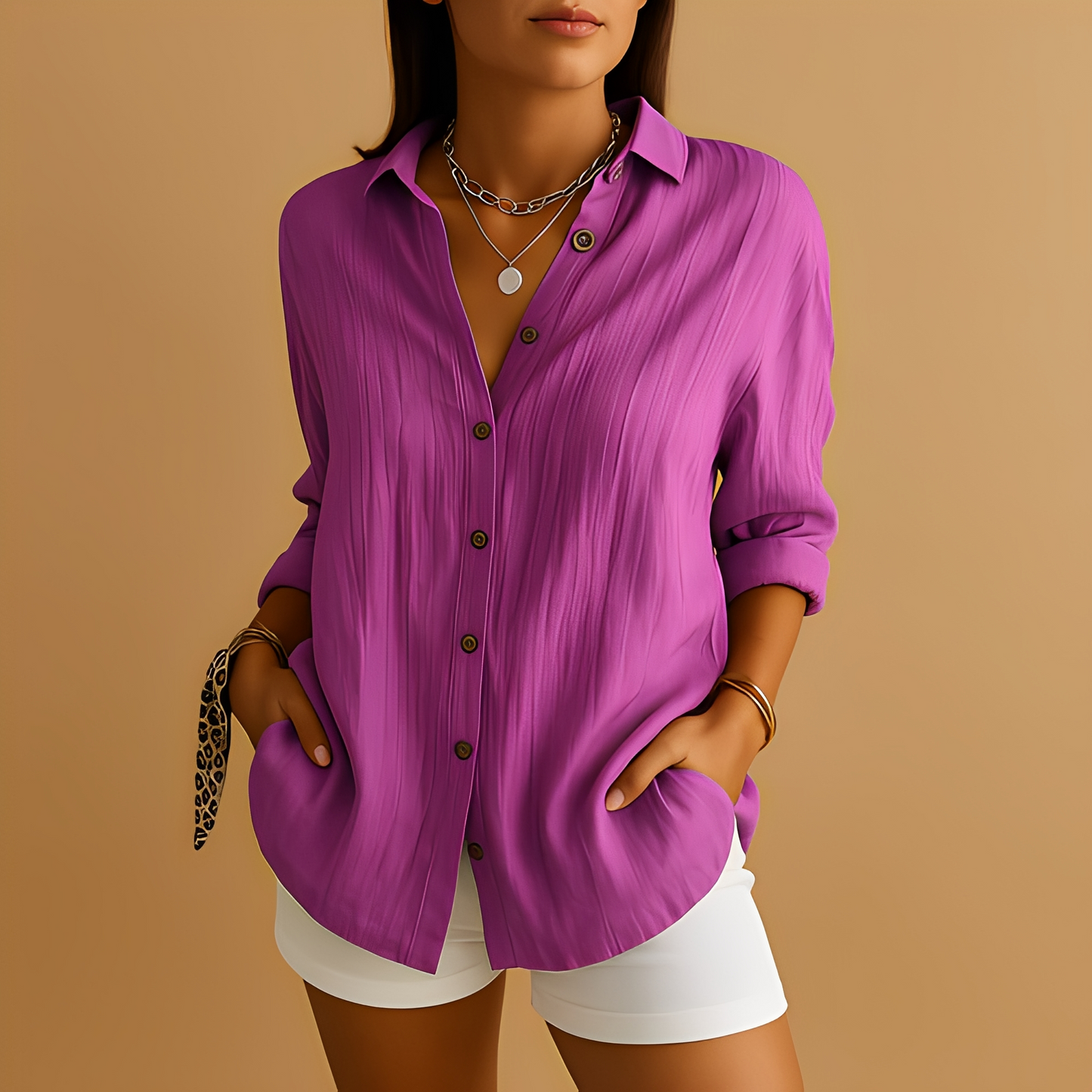 Aldina - Casual long-sleeve blouse for women