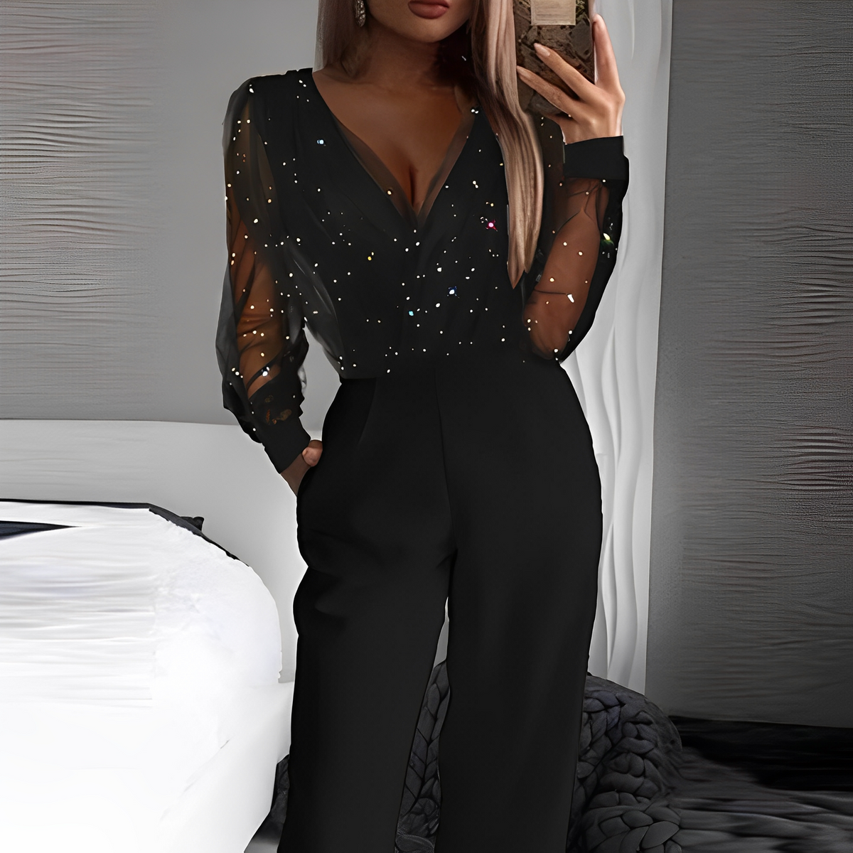 Alissa - Chic Jumpsuit with V-Neck for Women