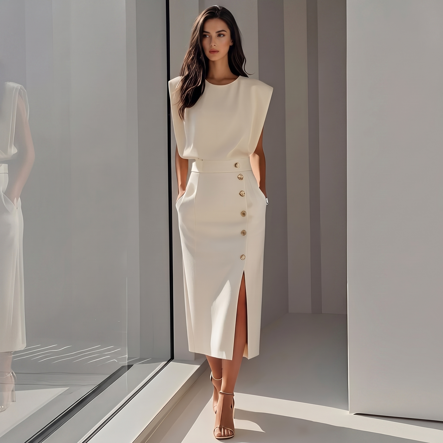 Daniela - Stylish Midi Dress with Slit