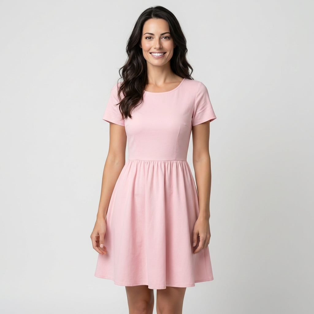Pink Cotton Dress Model