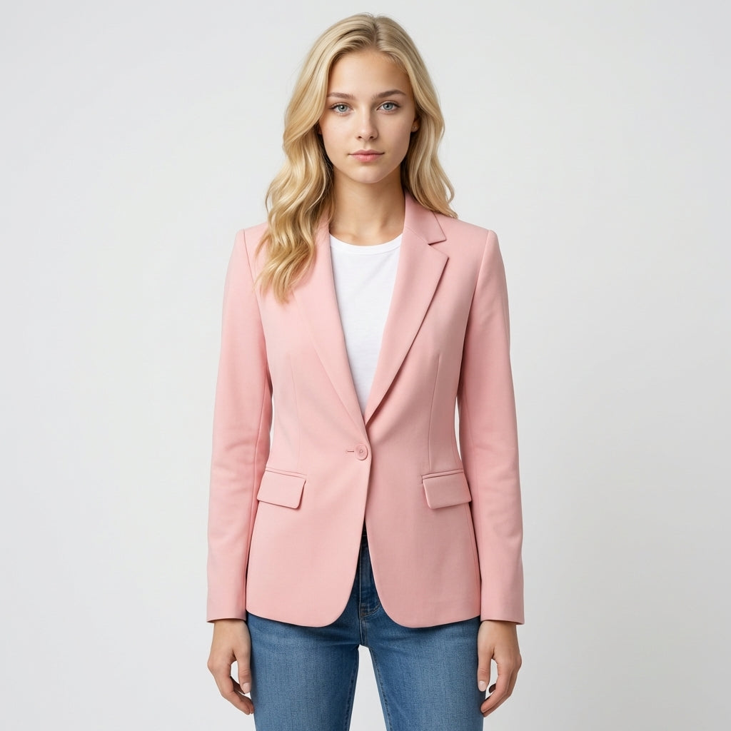 Pink Polyester Blazer