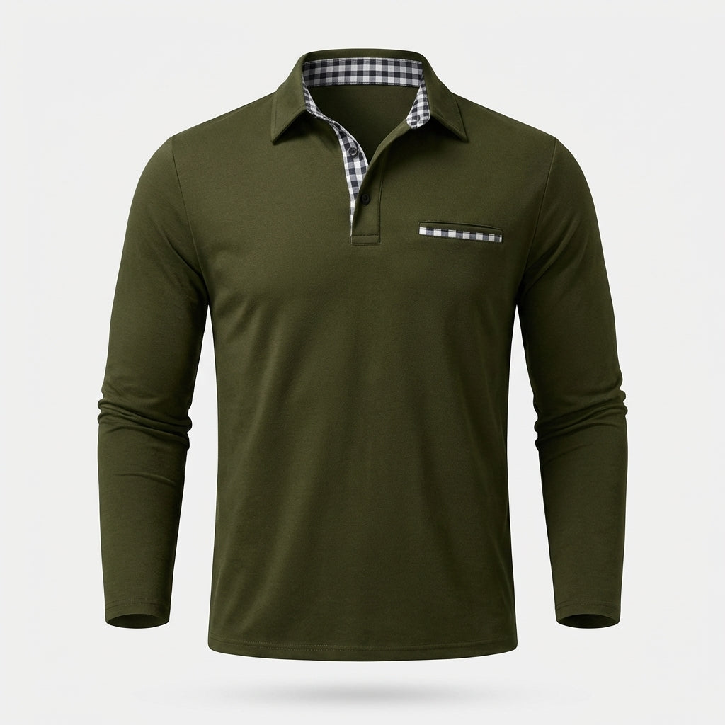 Rupert - Casual long-sleeve polo shirt for men
