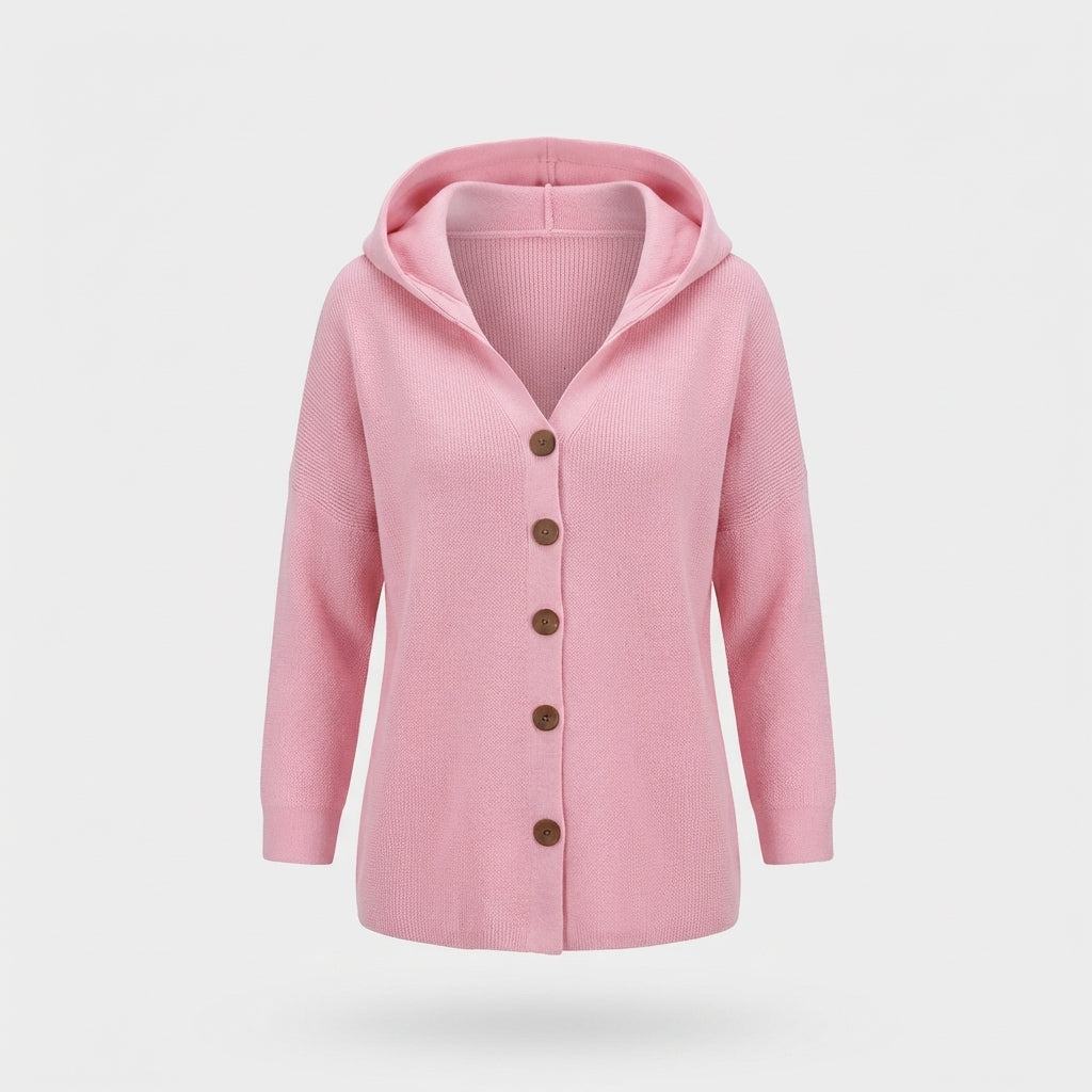 Ryanne - Cozy long-sleeve jacket with hood for women