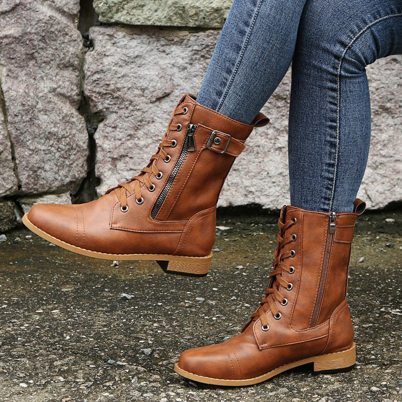 Bella - Elegant Lace-Up Boots