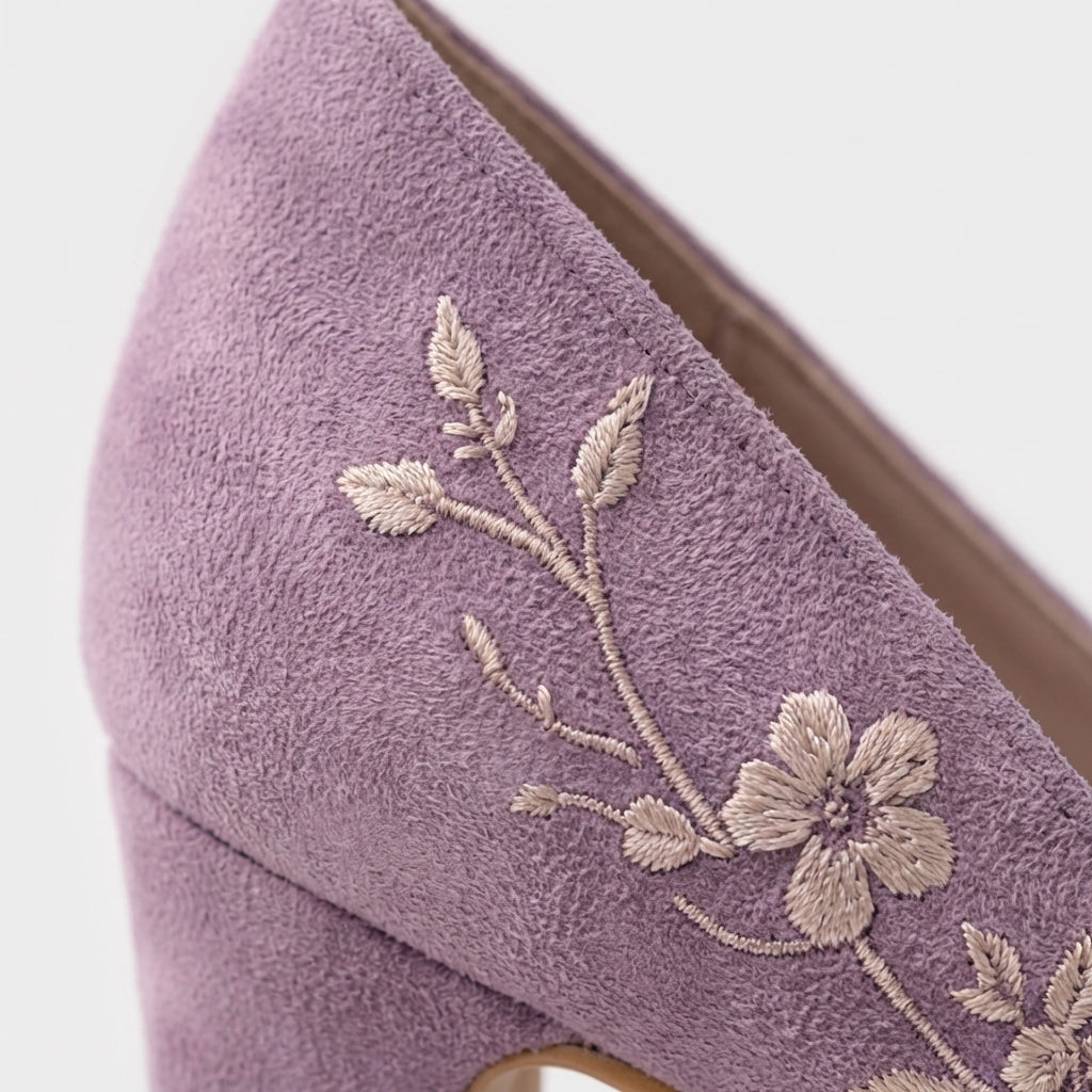 Violet Suede Heels