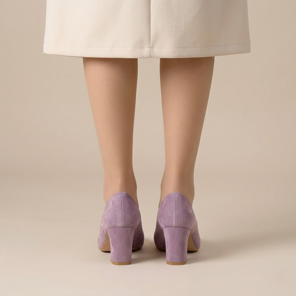 Violet Suede Heels