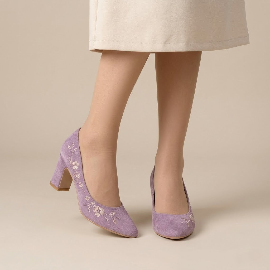 Violet Suede Heels