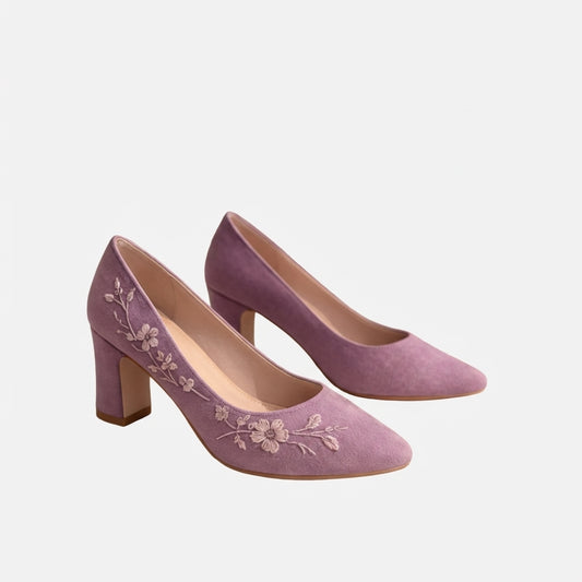 Violet Suede Heels